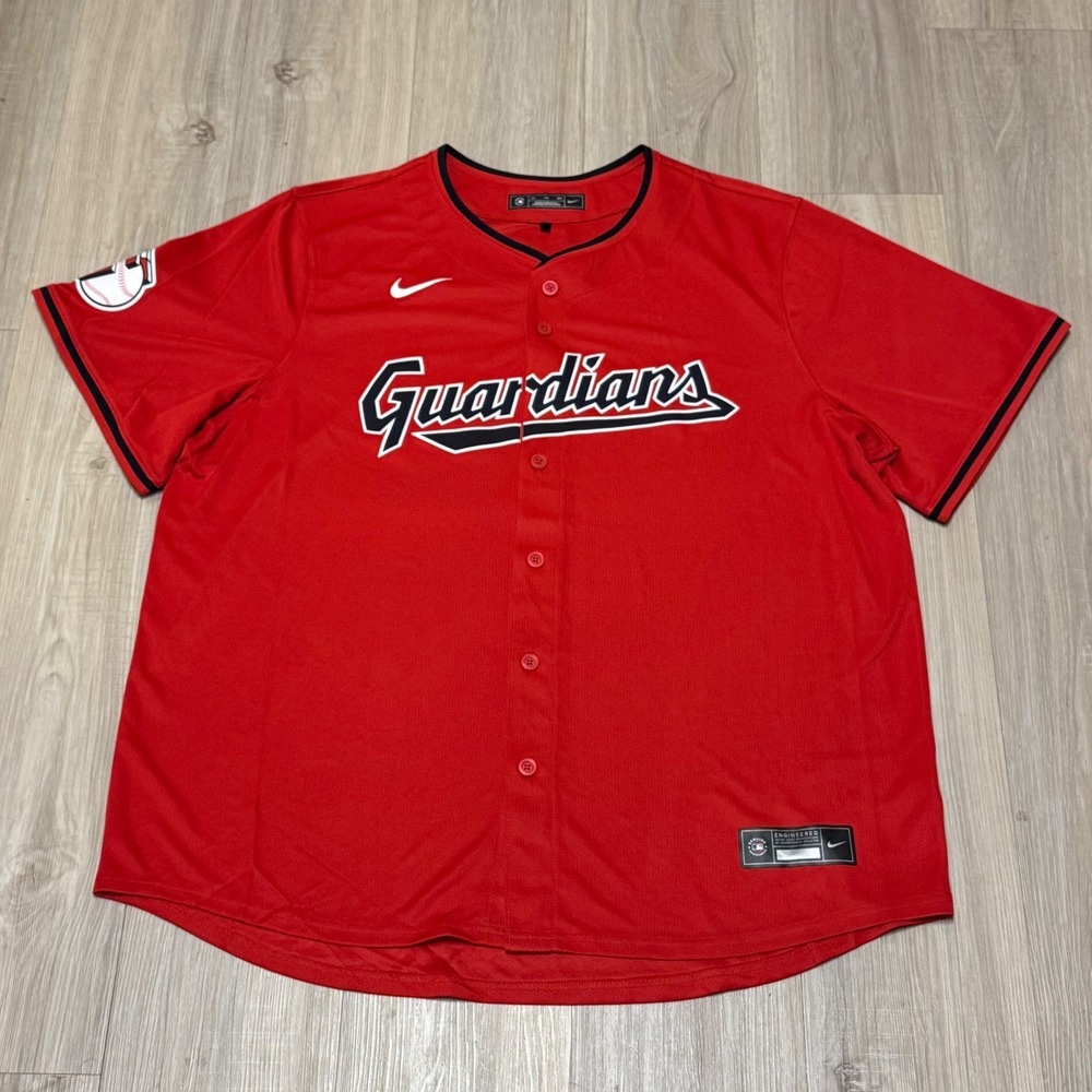 Nike Cleveland Guardians Red Alternate MLB Limited Jersey Men's XXL 2XL Button